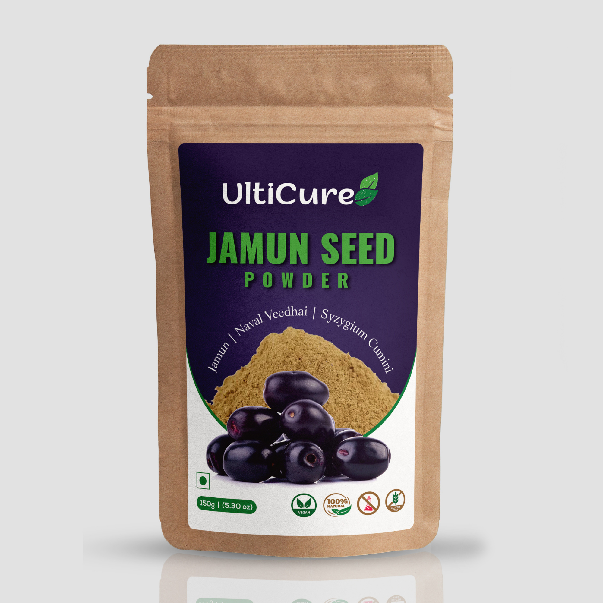 UltiCure Ayurveda Jamun Seed Powder for Diabetes - 150 g 100% Natural Made with Oldest Traditional Method Good for Diabetes, Control blood glucose level.