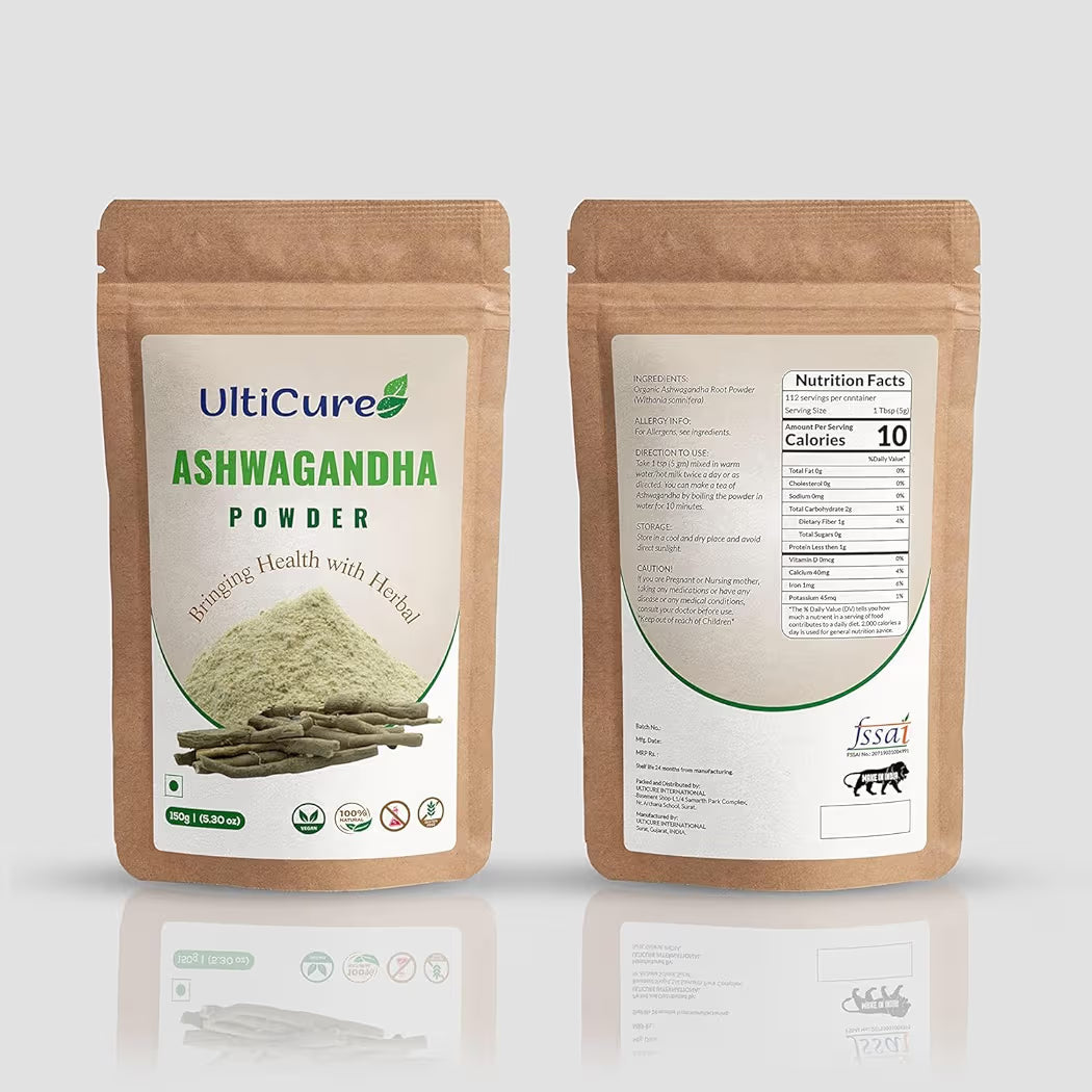 Ashwagandha Root Extract Powder - Extra Strength Formula for Stress Relief & Vitality - 150 Gram